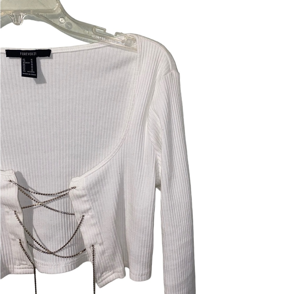 SEXY WHITE DIAMOND LACE UP CROP TOP